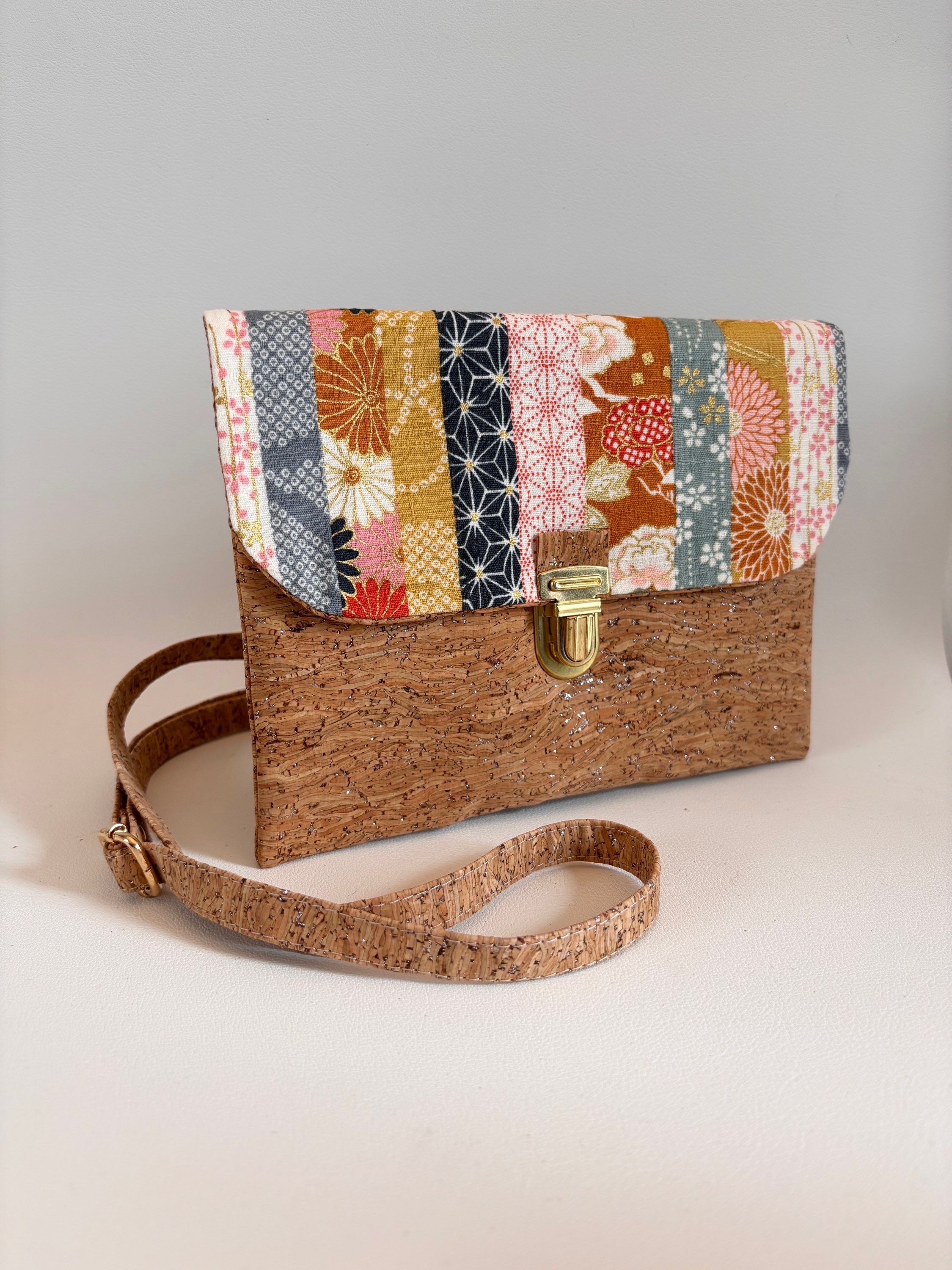 Pochette Maxi Paper coton japonais fleurs et motifs traditionnels
