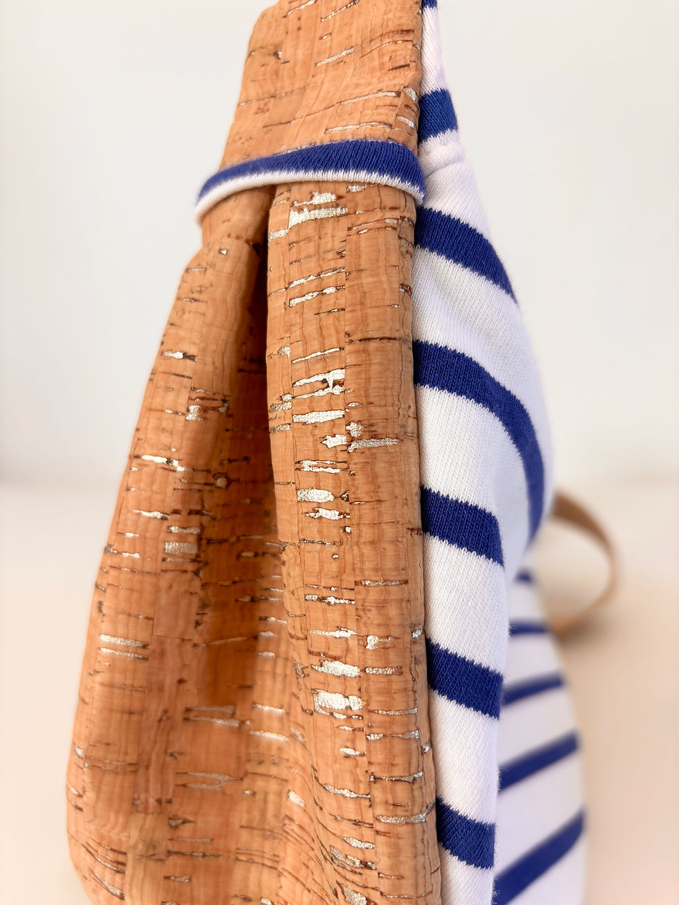 Miniature : Sac banane demi lune Tsuki - coton Marinière bleu roi