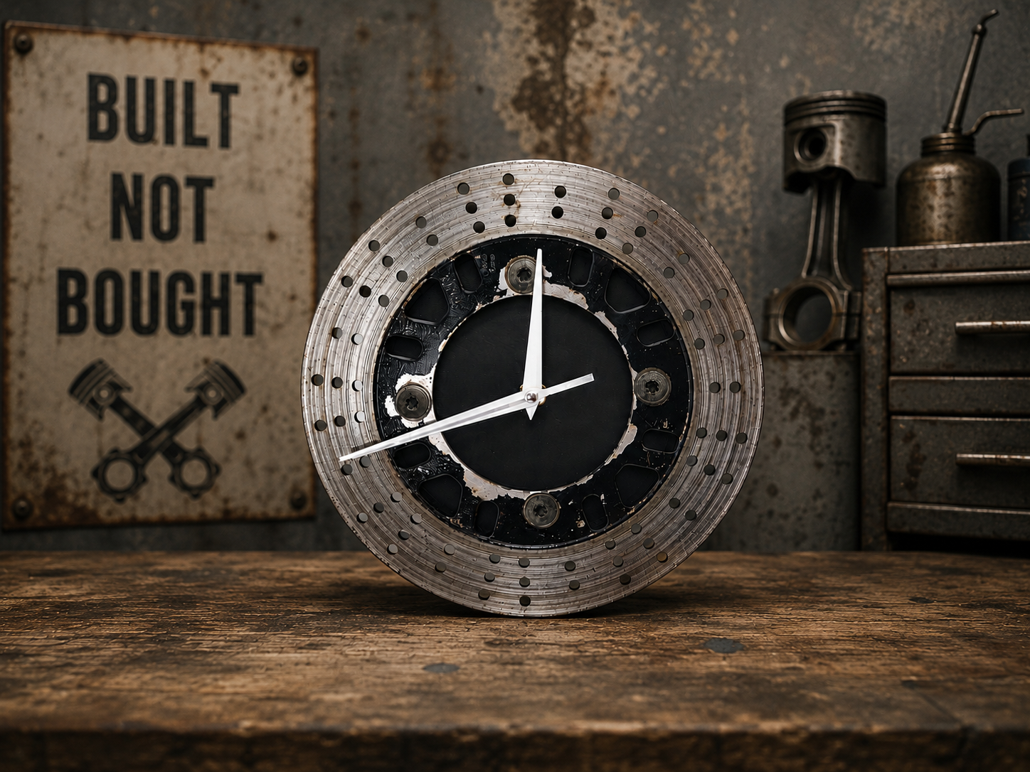 Wanduhr Bremsscheibe Natur4