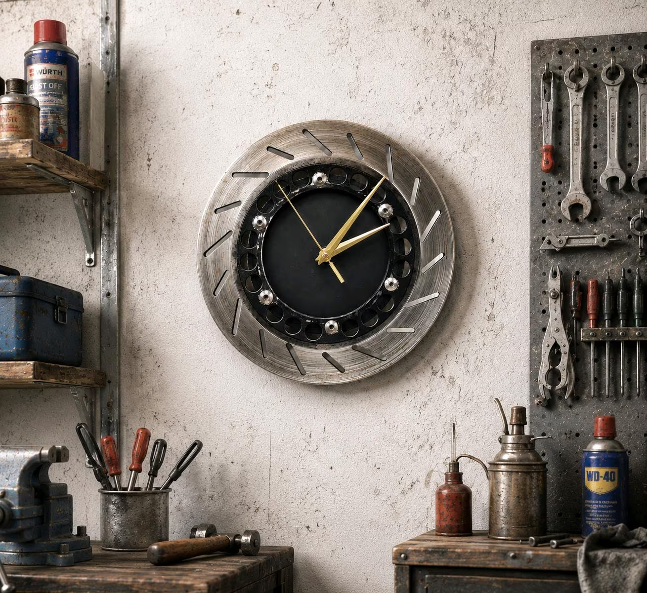Wanduhr Motorrad Bremsscheibe 8