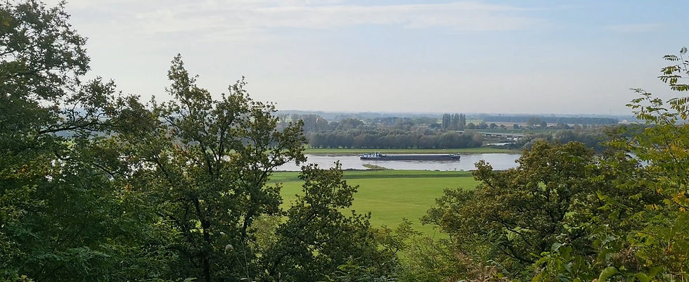 The Nederrijn river as seen from Hotel-Restaurant De Wageningsche Berg