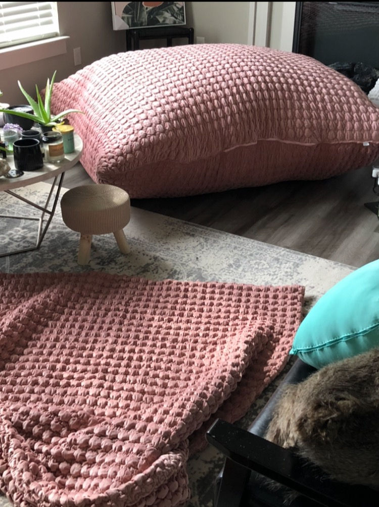 Thumbnail: The "Love Seat" Floor Cushion 55in.x55in. $400