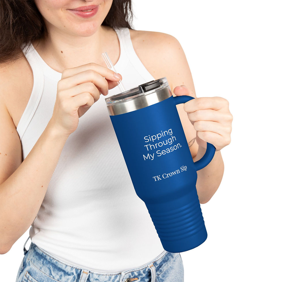 Thumbnail: 40oz Tumbler - "Sipping Through My Season" TK Crown Sip Stainless Steel Mug 