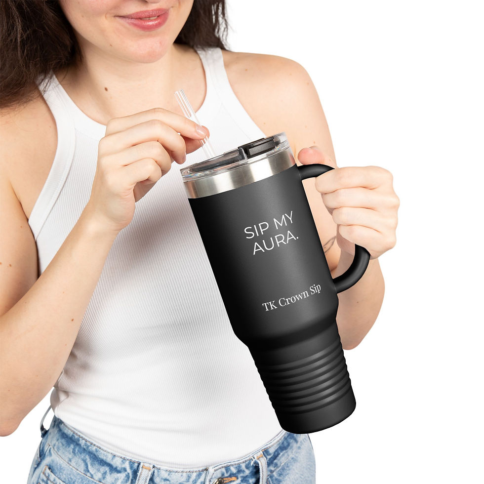Thumbnail: 40oz Tumbler - "Sip My Aura" TK Crown Sip Insulated Stainless Steel Mug 