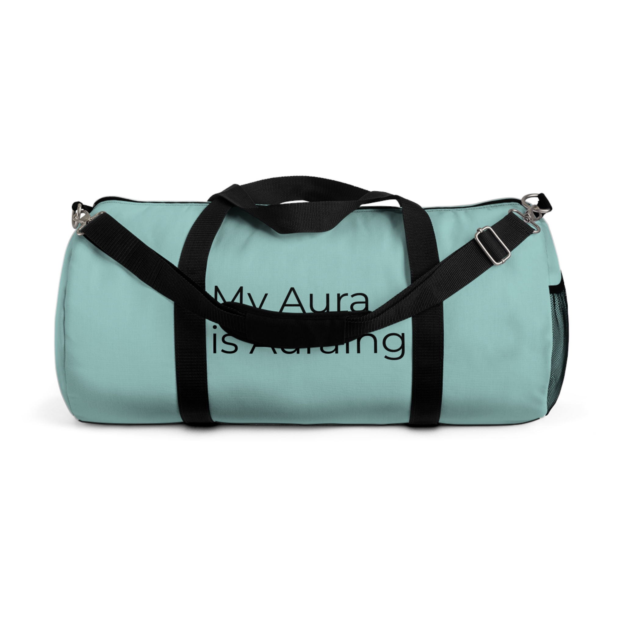 "My Aura is Auraing" Duffel Bag, Gym Bag, Travel Bag, Quote Bag, Unisex Bag