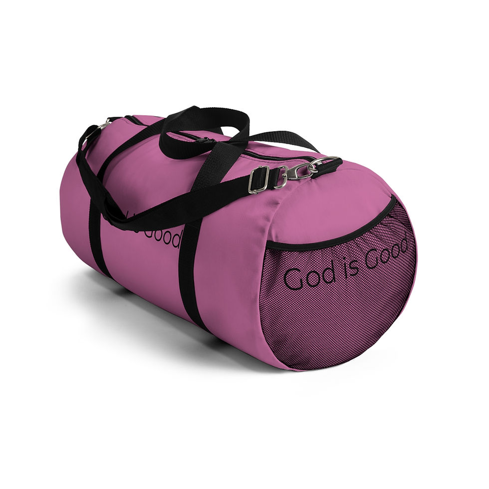 Thumbnail: "God is Good" Light Pink Duffel Bag, Gym Bag, Travel Bag, Unisex 