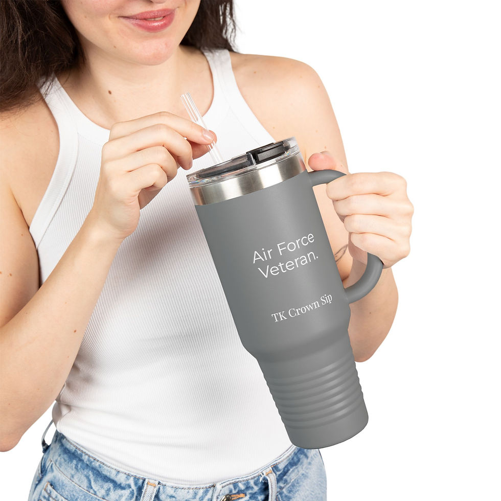 Thumbnail: 40oz Tumbler - "Air Force Veteran." TK Crown Sip Insulated Stainless Steel Mug 