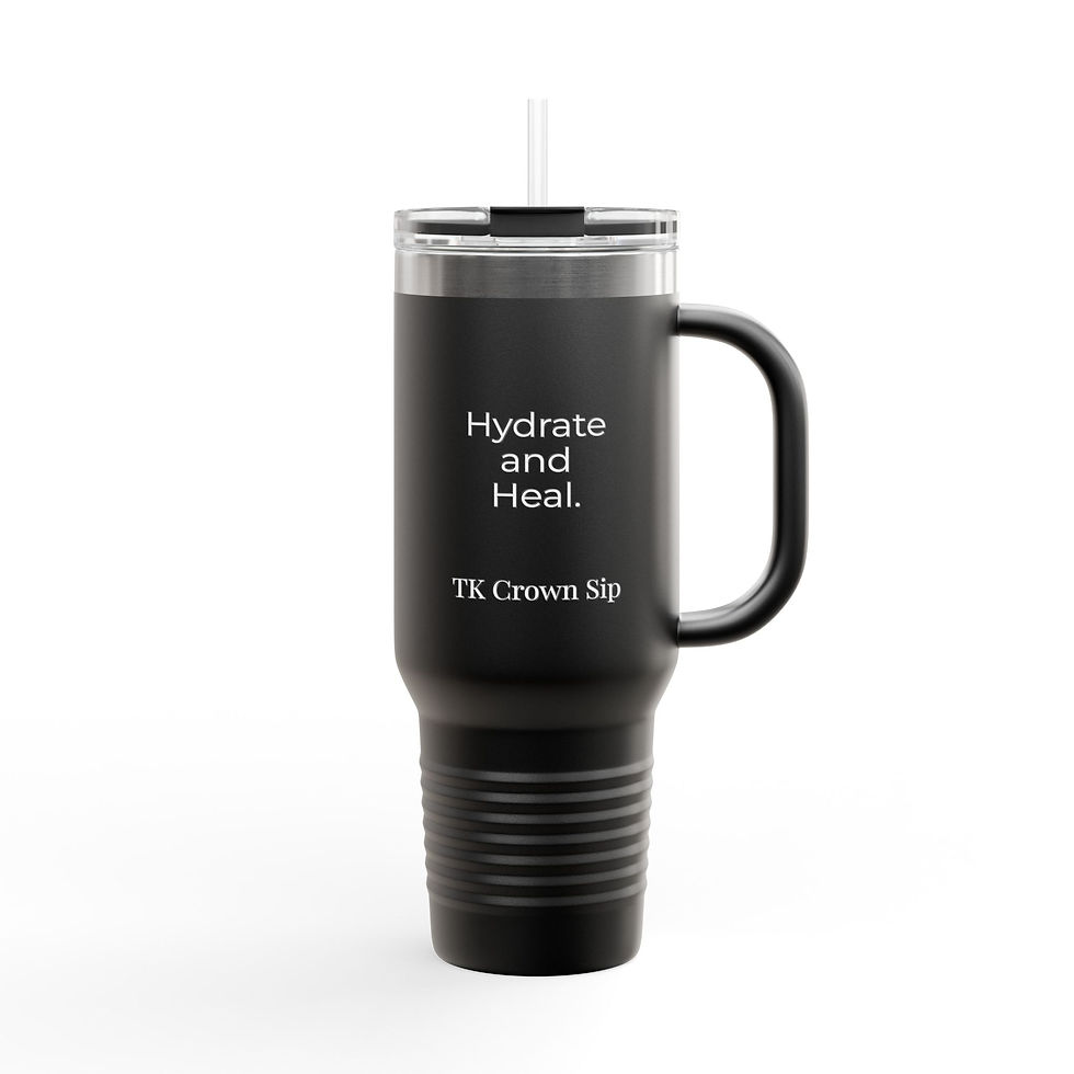 Thumbnail: 40oz Tumbler - "Hydrate and Heal" TK Crown Sip Insulated Stainless Steel Mug 
