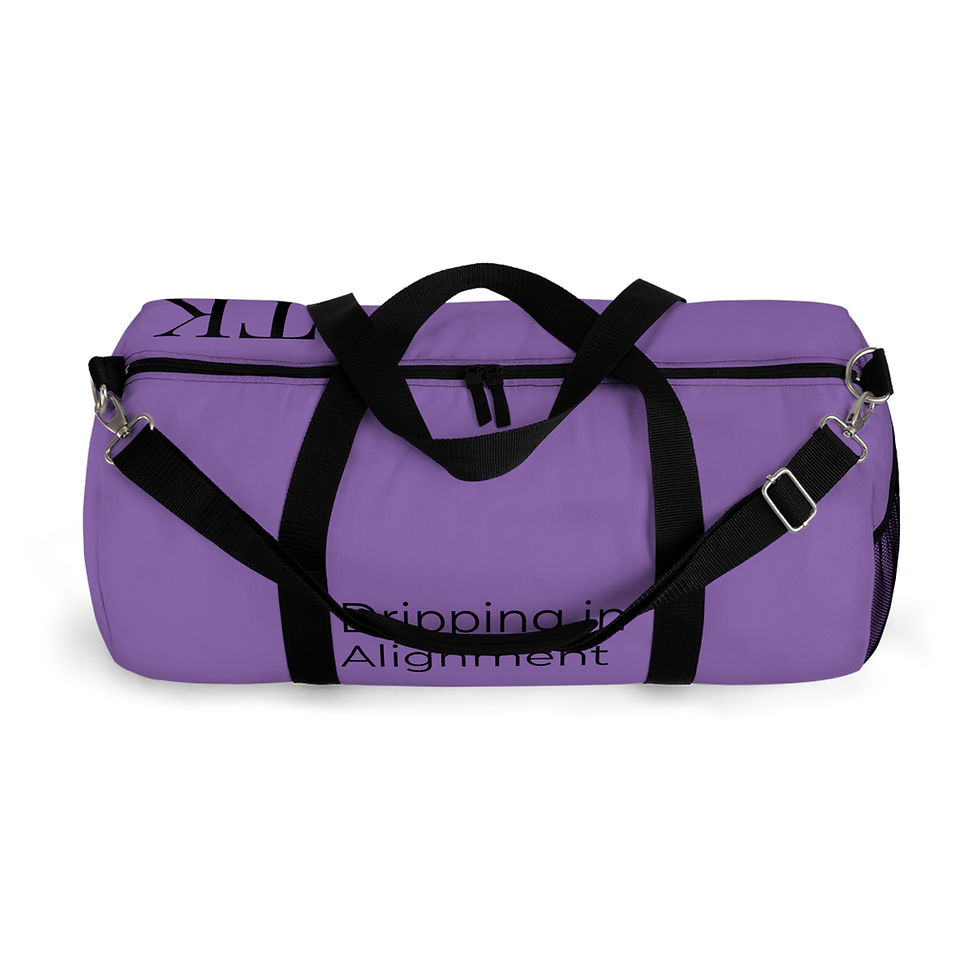 Thumbnail: "Dripping in Alignment" Purple Duffel Bag, Gym Bag, Travel Bag, Unisex 
