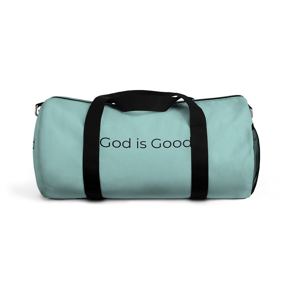 Thumbnail: "God is Good" Mint Duffel Bag, Gym Bag, Travel Bag, Unisex 
