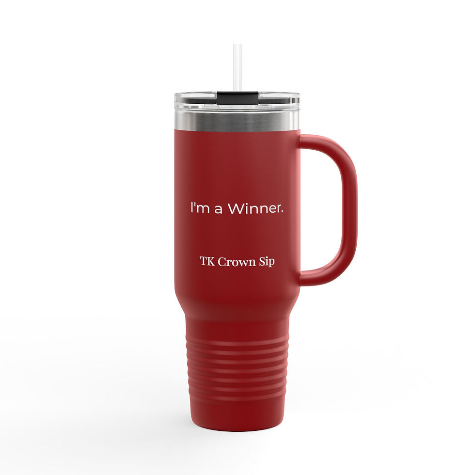 Thumbnail: 40oz Tumbler - "I'm a Winner" TK Crown Sip Insulated Stainless Steel Mug 