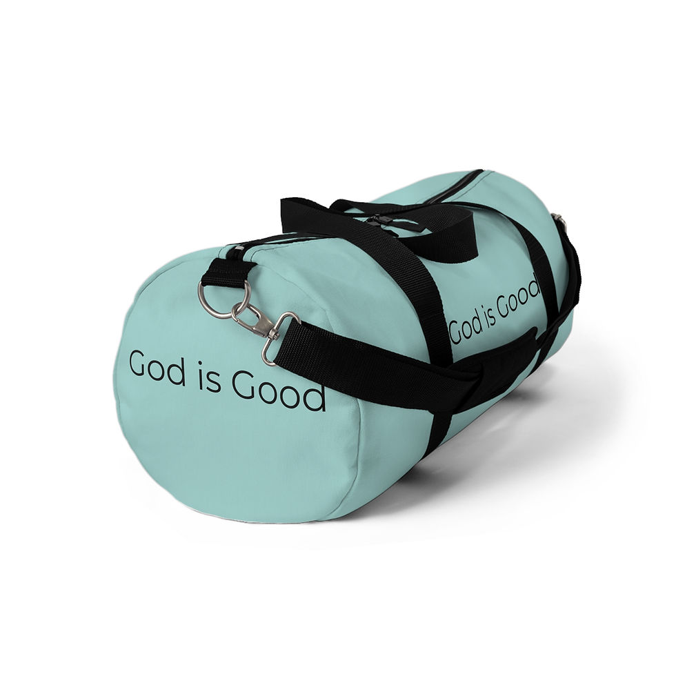 Thumbnail: "God is Good" Mint Duffel Bag, Gym Bag, Travel Bag, Unisex 