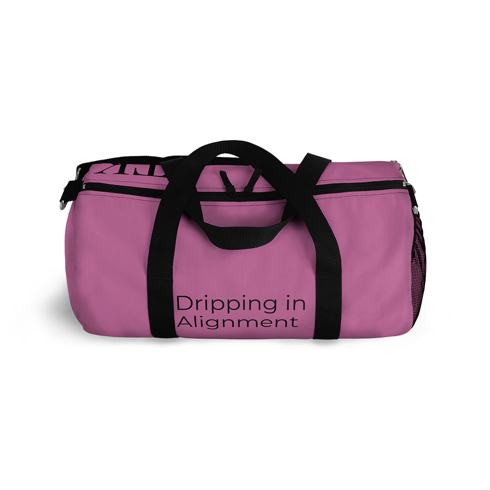Thumbnail: "Dripping in Alignment" Pink Duffel Bag, Gym Bag, Travel Bag, Unisex 