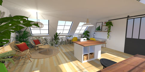 décoration pièce sous les toits