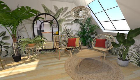 décoration atelier jungle luxuriante