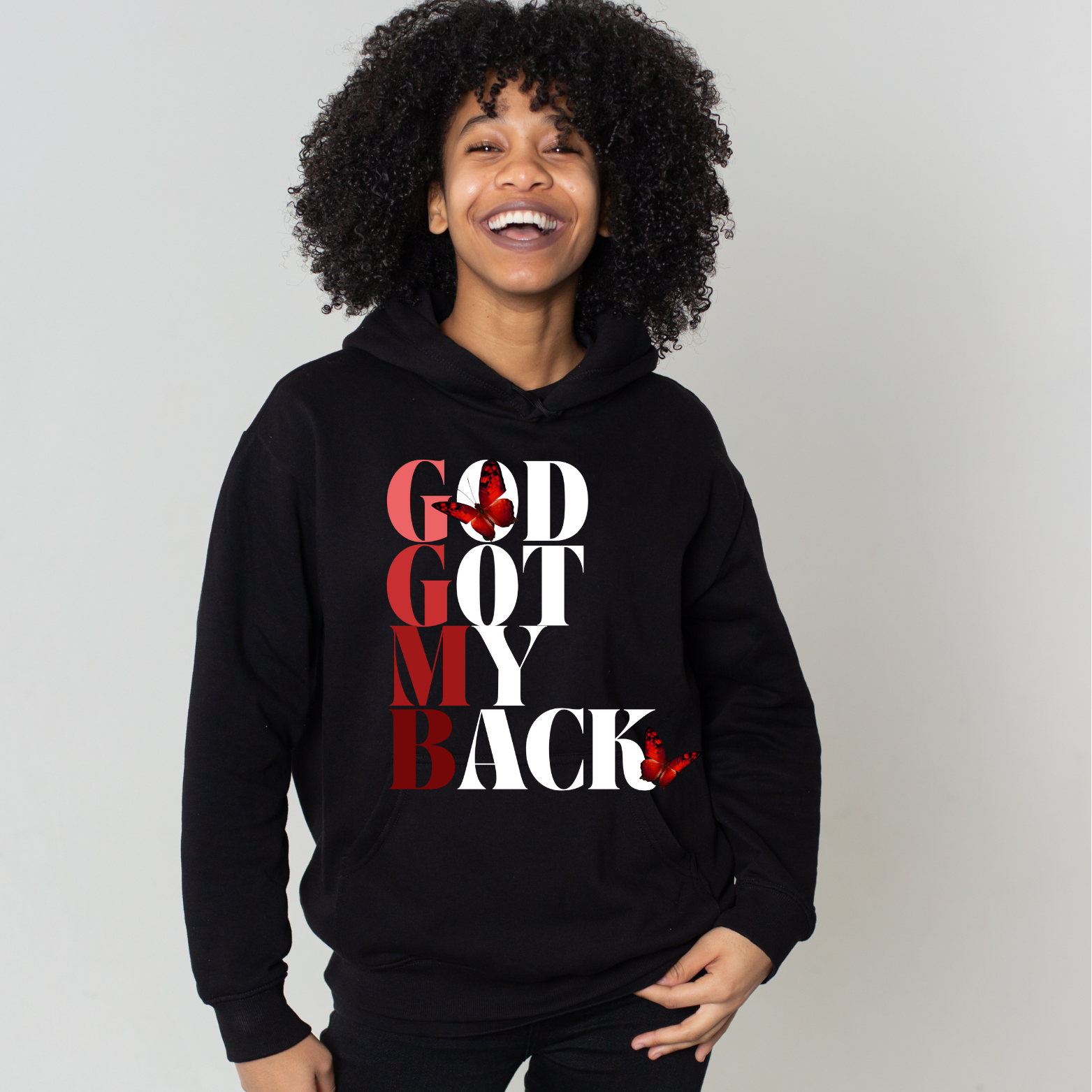 God Got My Back Red with Butterfly