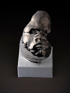 Visions of Reflection 2007" by Dionisio Cimarelli is a porcelain sculpture that marries the fluidity of form with the stark contrasts of light and darkness. Created in the famed workshops of Jingdezhen, China, this piece, which measures 19 cm (7.4 inches) in height, is a testament to Cimarelli's mastery over the medium. The glossy, monochrome finish, marked by a distinctive, marbled pattern, evokes a sense of movement and depth, inviting contemplation. The artwork is a sophisticated exploration of human perception, crafted by a sculptor who is internationally recognized for his ability to infuse classical techniques with contemporary vision. Dionisio Cimarelli's "Visions of Reflection" stands as a prime example of modern porcelain art that resonates with both the traditions of its heritage and the innovation of modern aesthetics.