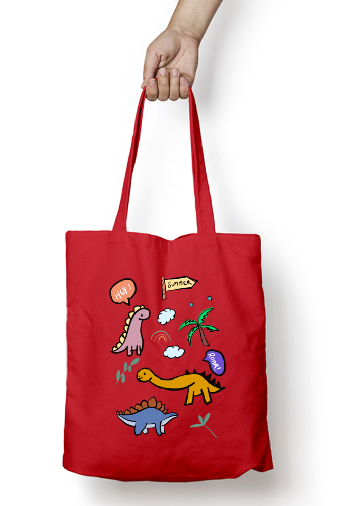 Dino Summer Vibes Tote Bag – Cute, Colorful & Eco-Friendly for Little Adventurer