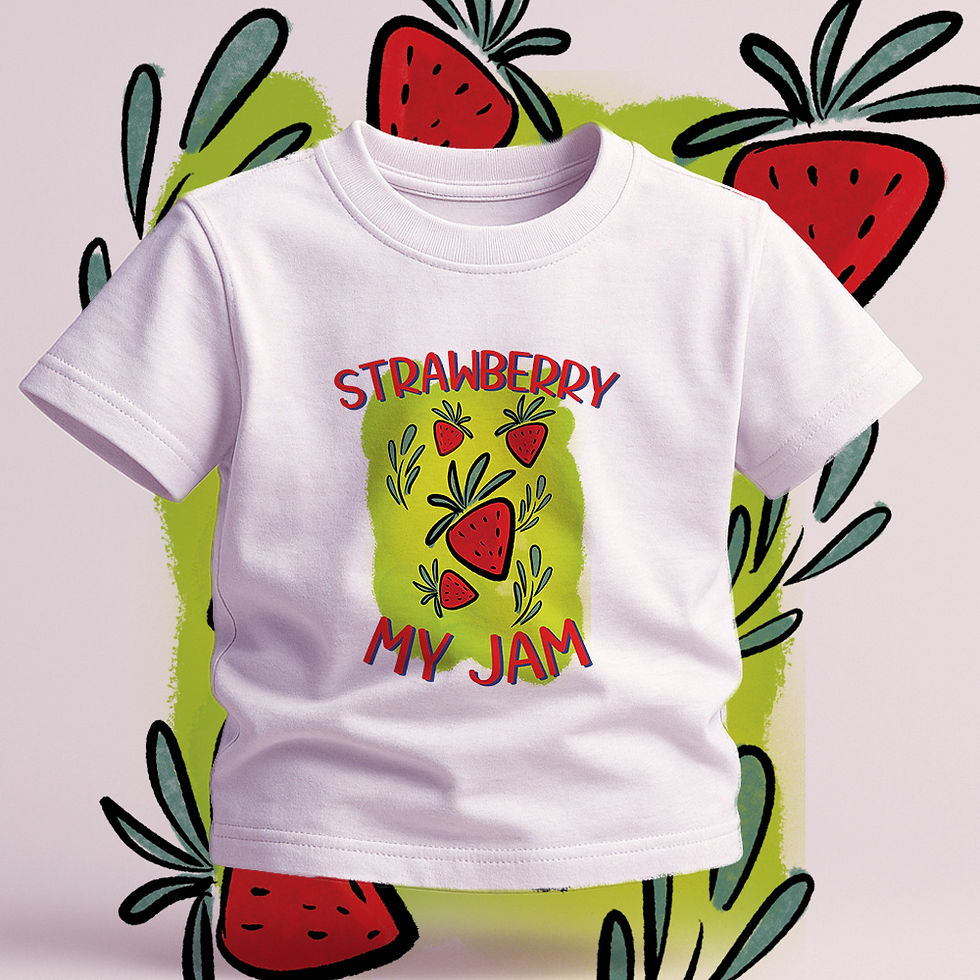 Thumbnail: Strawberry My Jam Custom Doodle Tshirts