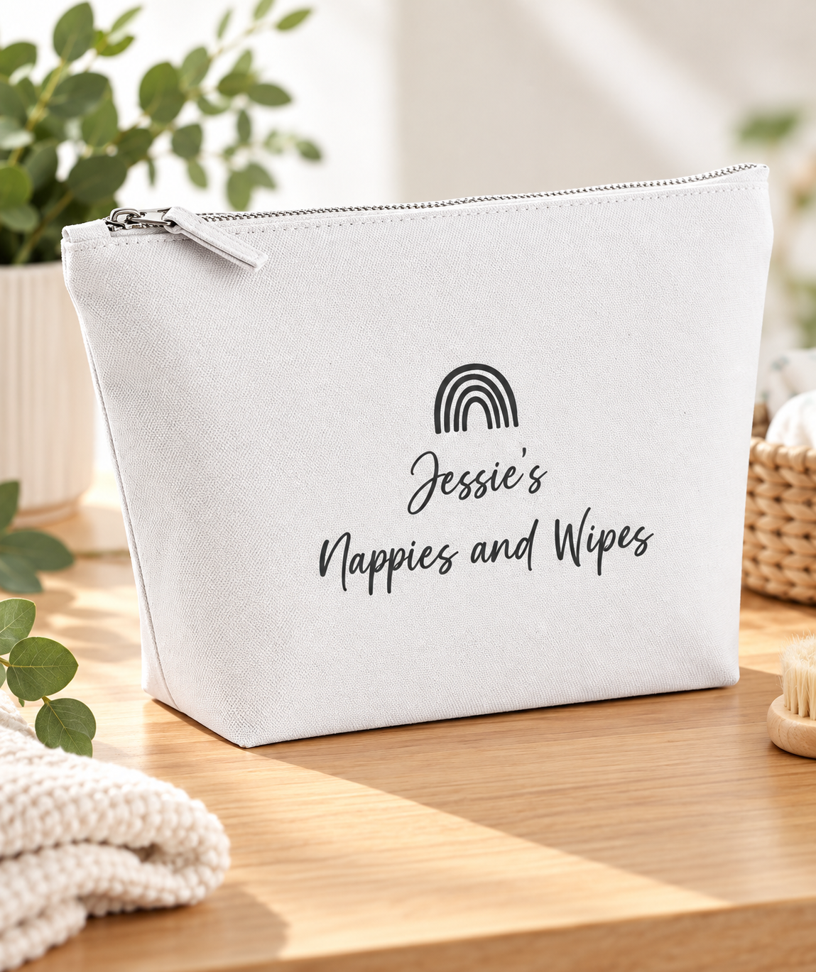 Personalised Nappies & Wipes Bag | Baby Changing Bag Organiser - rainbow