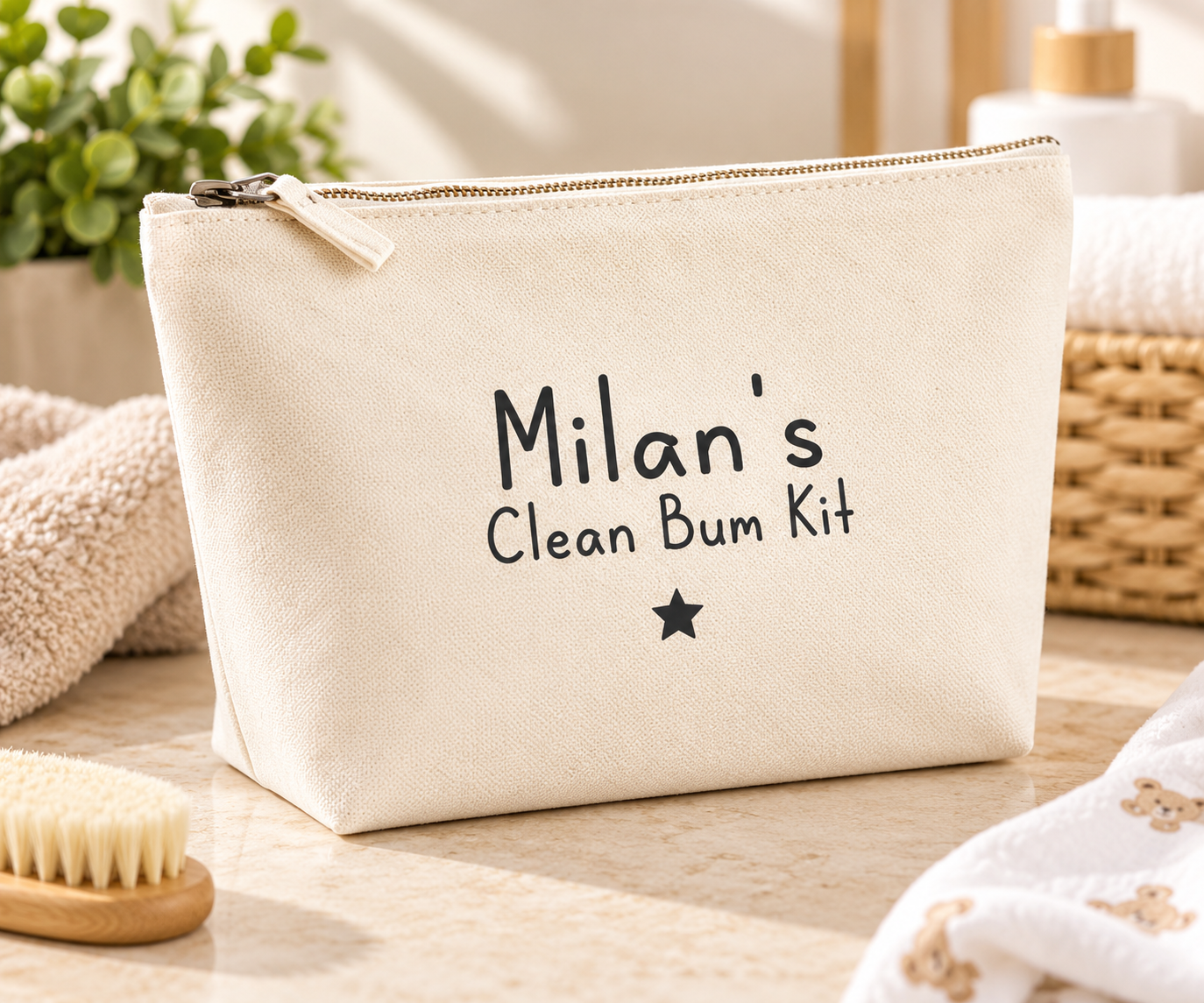 Personalised Nappies & Wipes Bag | Baby Changing Bag Organiser - star