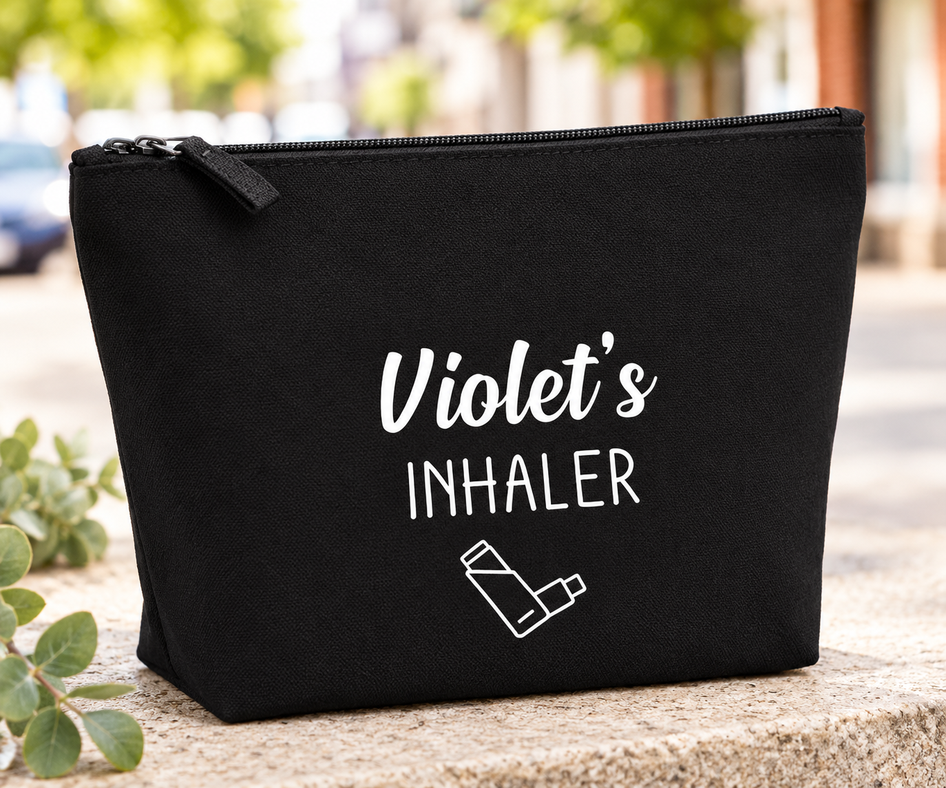 Large Personalised Inhaler Cotton Canvas Bag