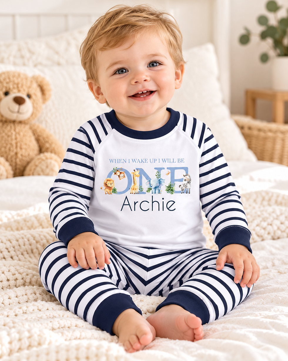 Thumbnail: Safari  Birthday Pyjamas - Striped