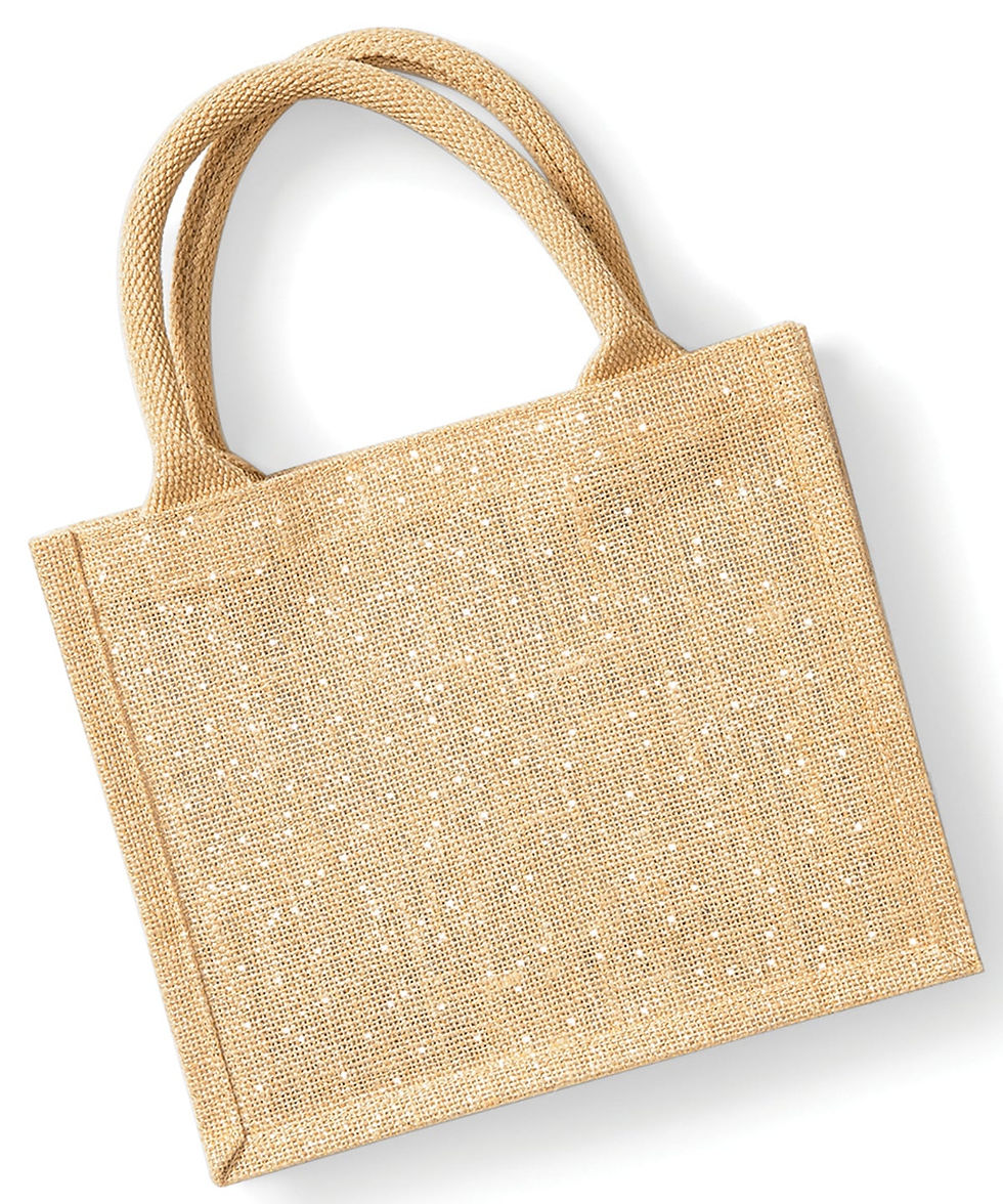 Gold Shimmer Jute Mini Gift Bag