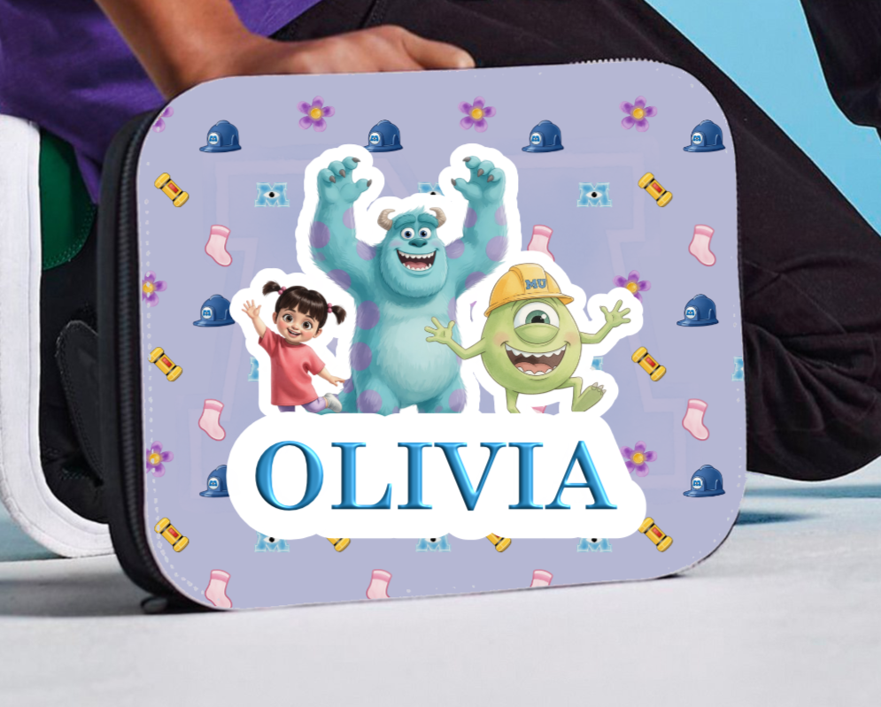 Personalised Monsters Inc Lunch Box - purple