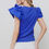 Thumbnail: Royal Blue Double Ruffled Sleeve Blouse