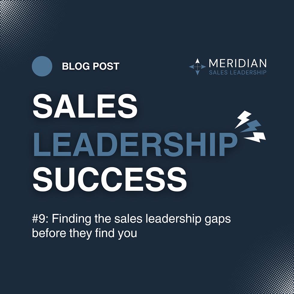 FINDING THE SALES LEADERSHIP GAPS BEFORE THEY FIND YOU