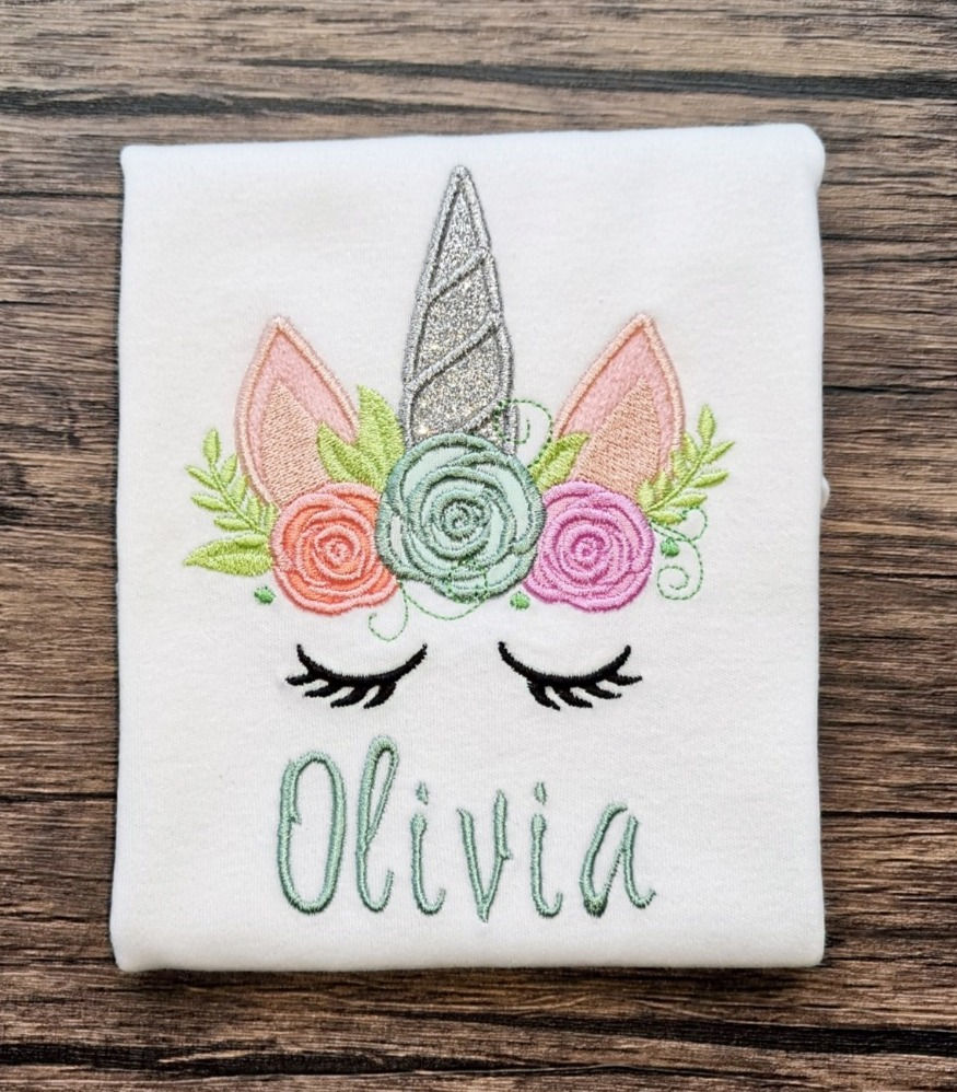 Thumbnail: Embroidered Applique Unicorn T-Shirt