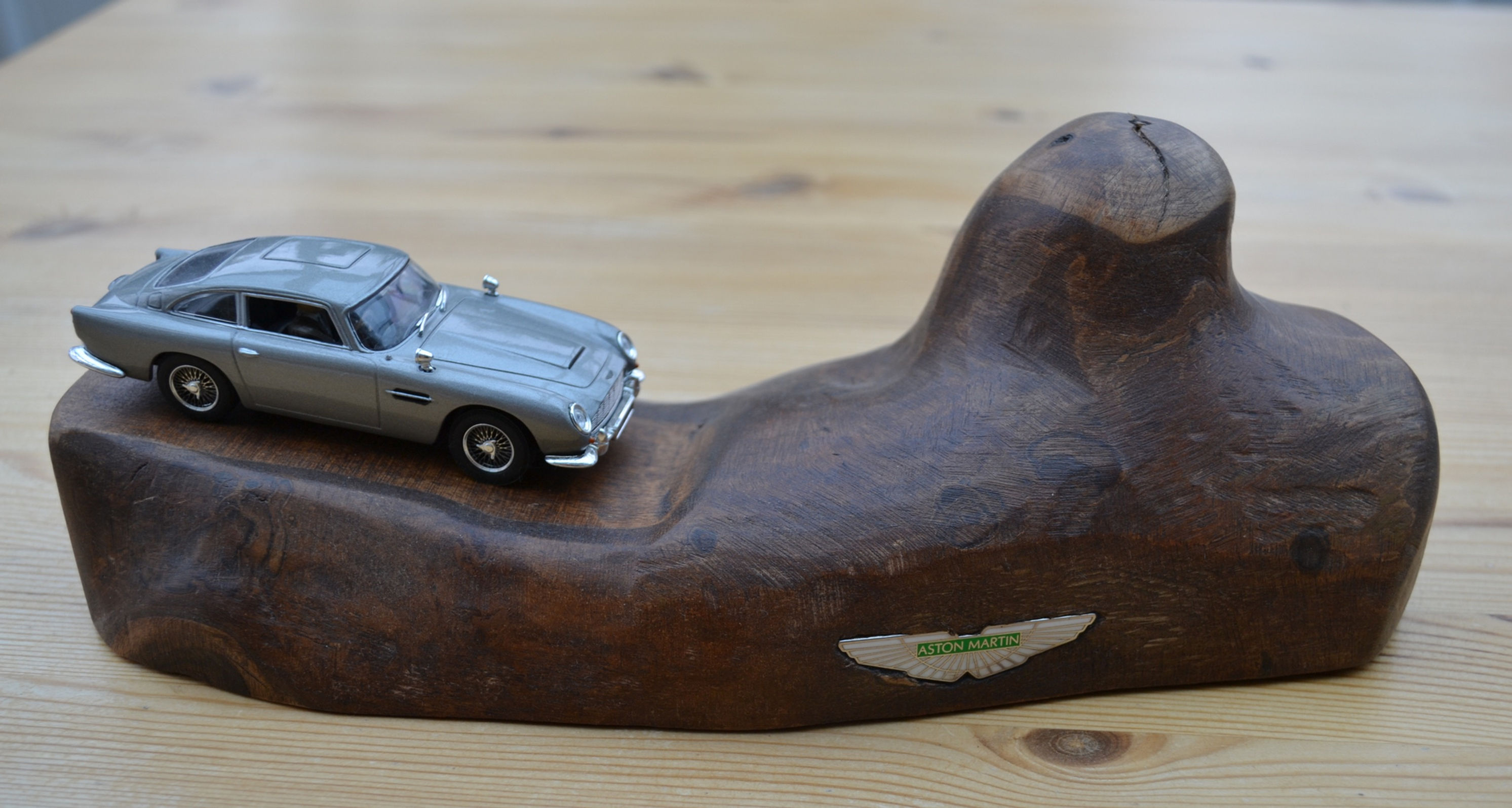 Aston Martin DB5 on wooden Plinth