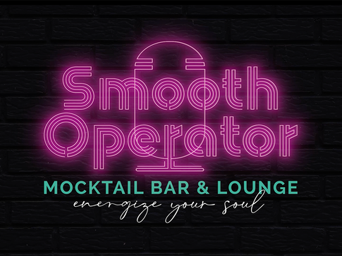 Smooth Operator Logo with neon pink light on a dark brick background