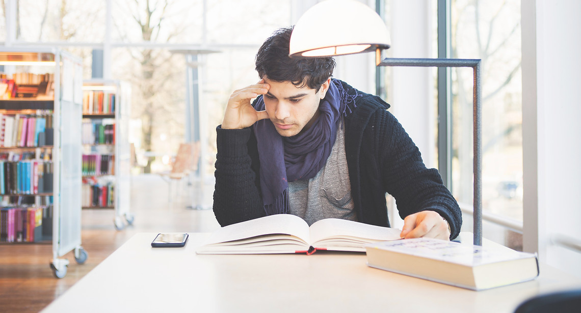 Studying in a Library