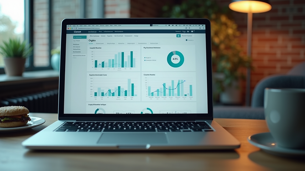 Close-up view of a laptop screen showing client acquisition metrics