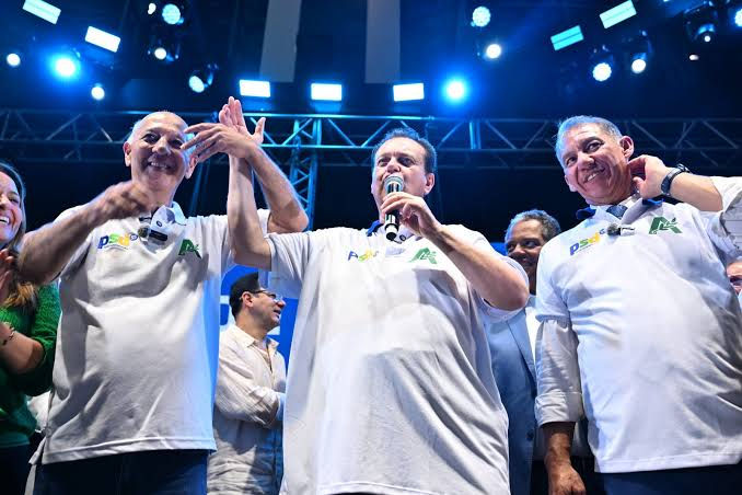 José Roberto Arruda, Presidente do PSD Gilberto Kassab e o Secretário Geral do PSD DF Roberto Giffoni 