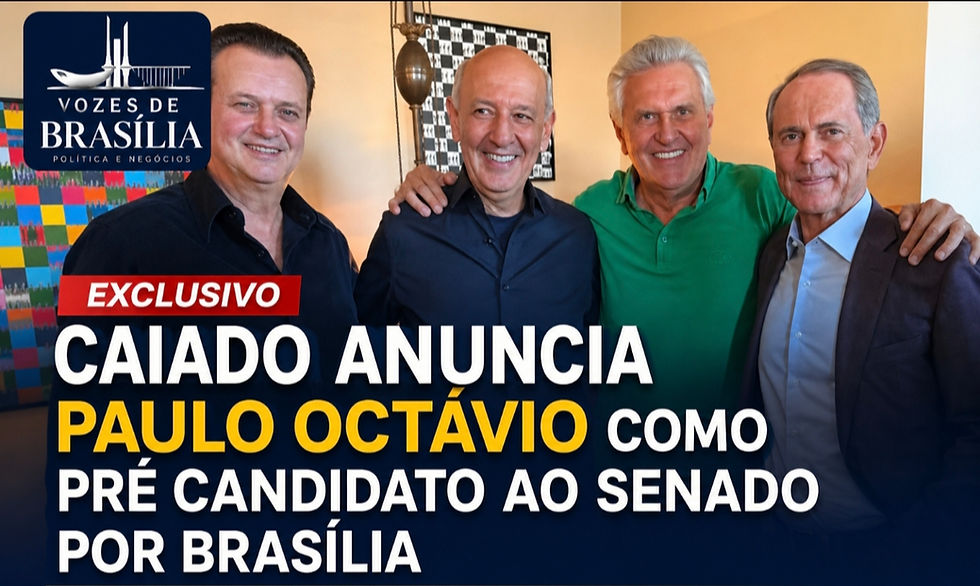 Caiado anuncia Paulo Octávio como pré-candidato ao Senado e reforça aliança com Arruda no DF