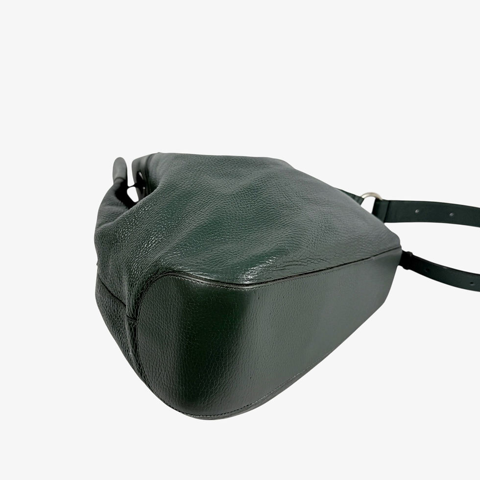 Thumbnail: Delvaux Catogan – Vintage handtas in smaragdgroen leder