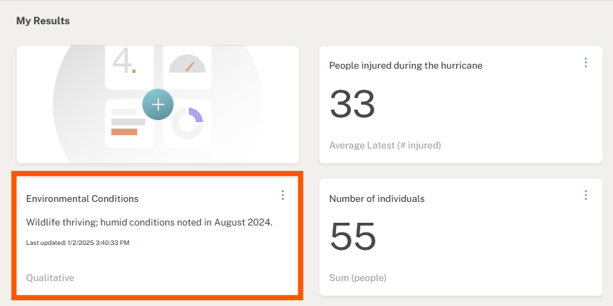Sample qualitative results on the Results landing page