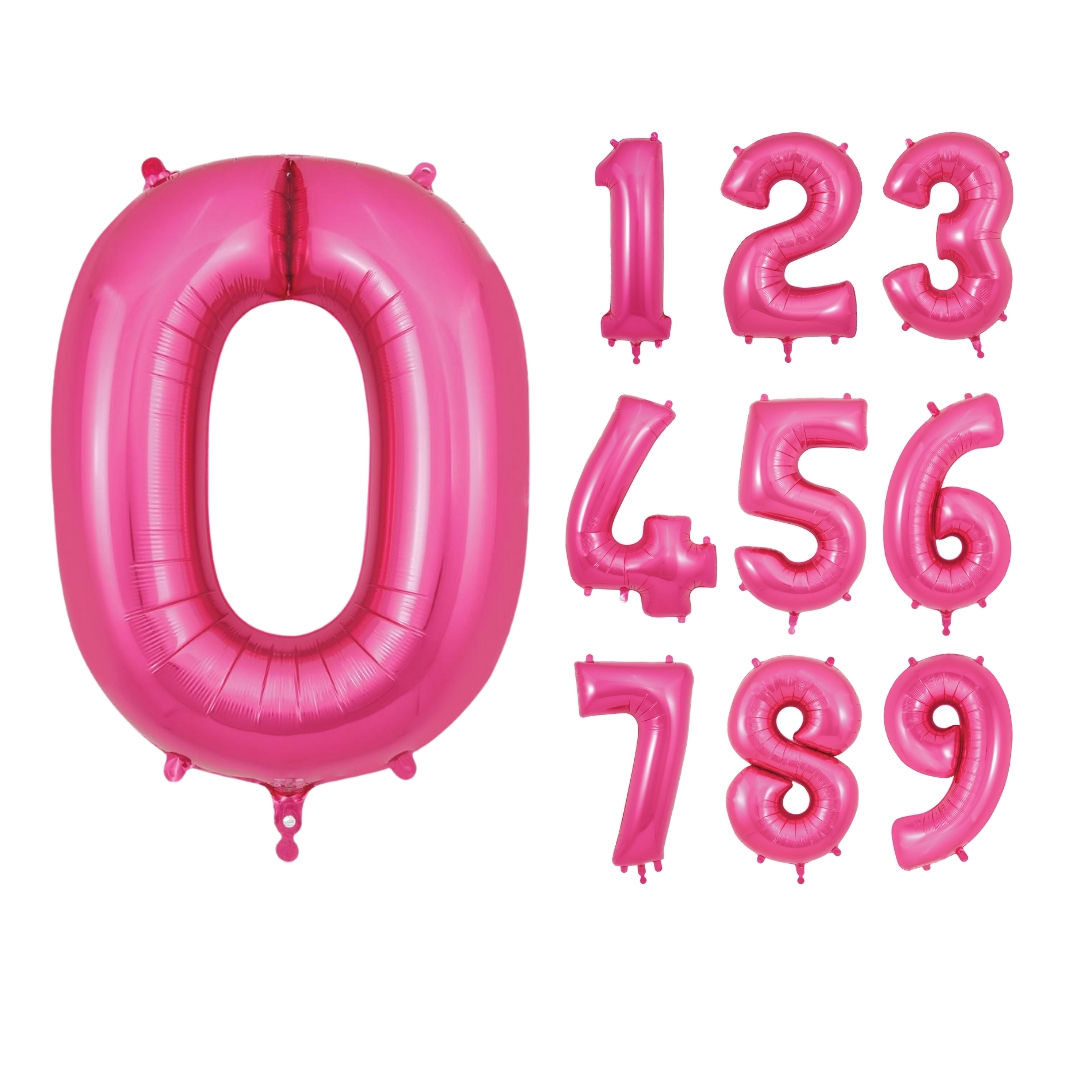 34-inch Pink Number Balloon
