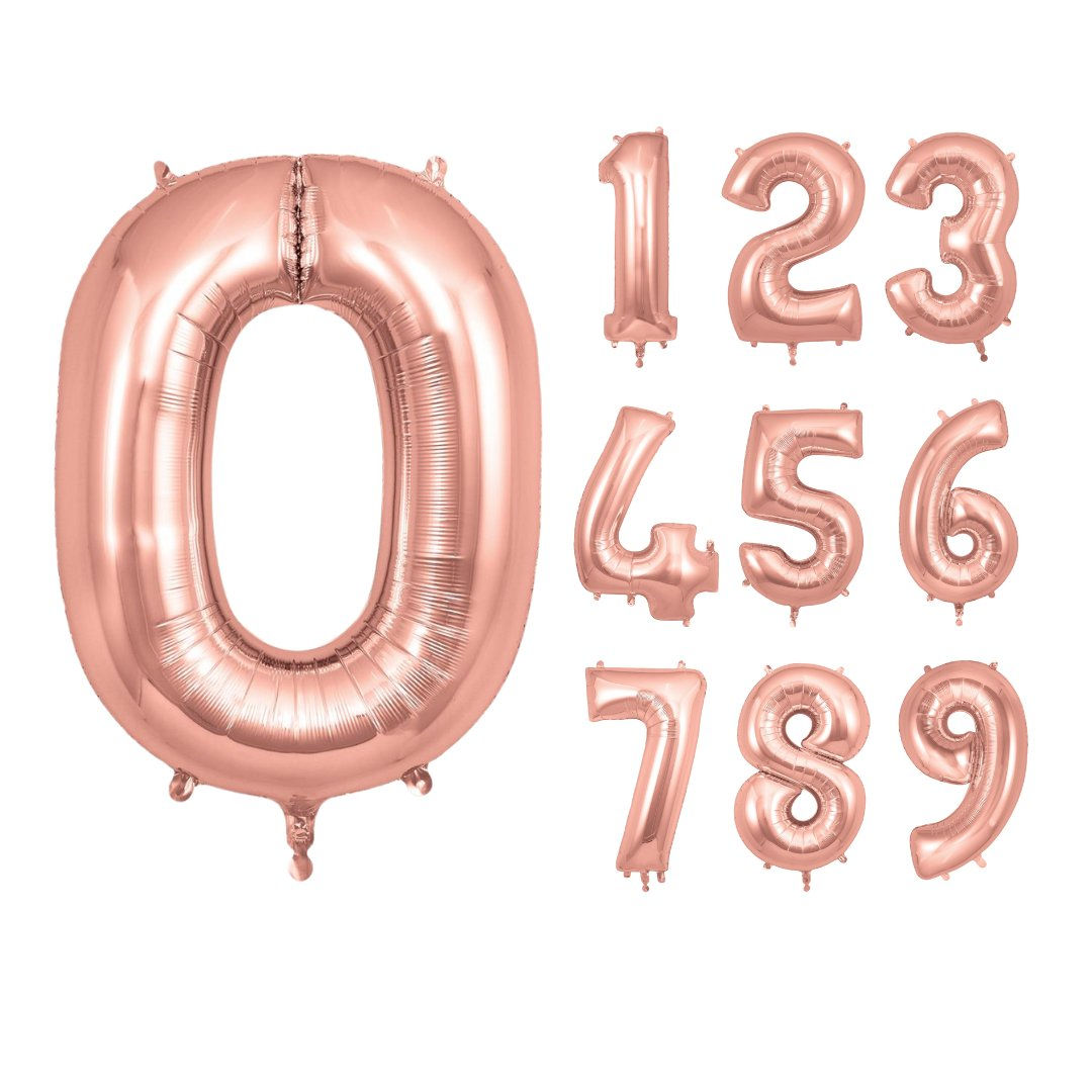 34-inch Rose Gold Number Balloon