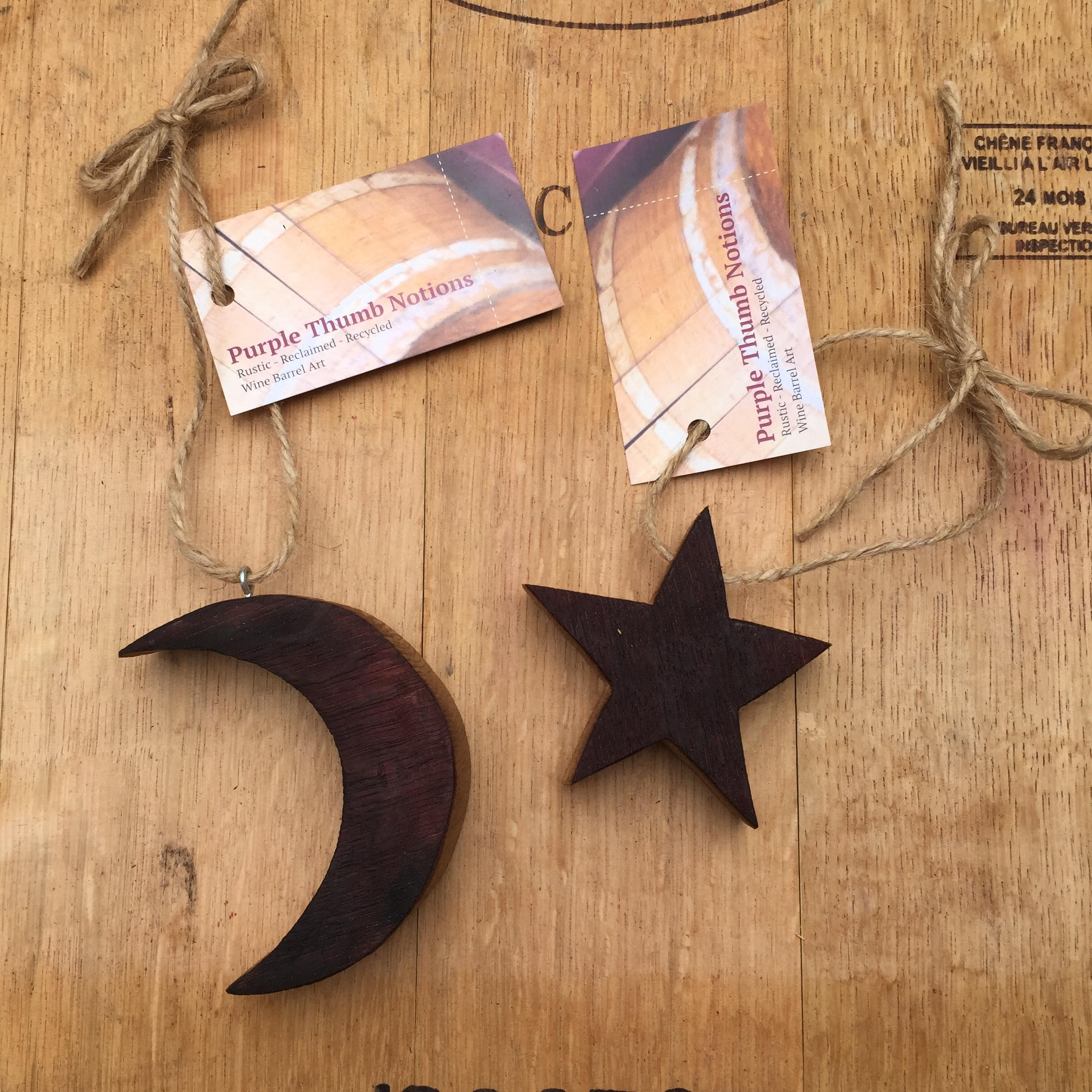 Wine Stained Moon and Star