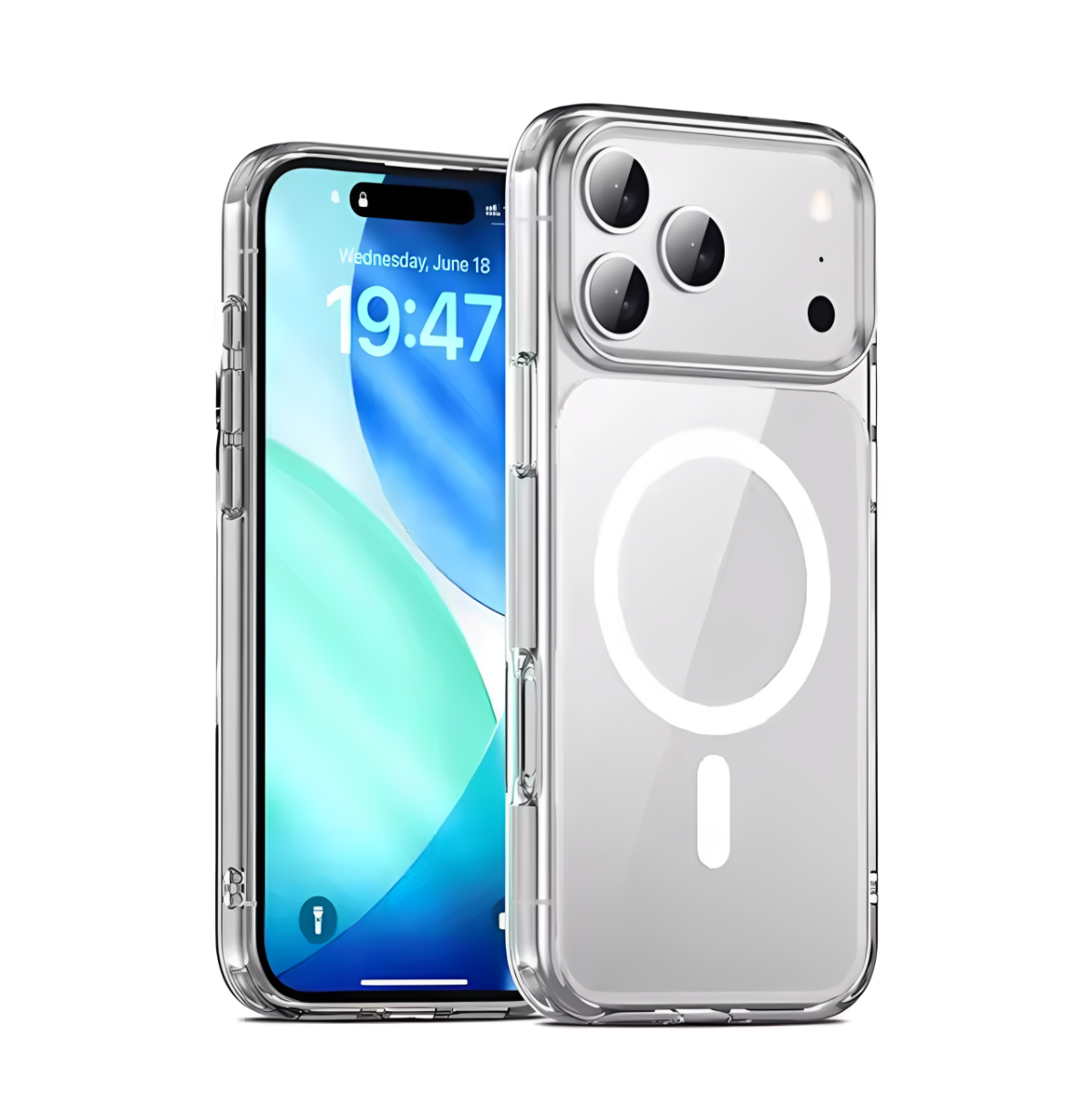Shockproof Transparent Case Cover With Magnetic Ring for iPhone