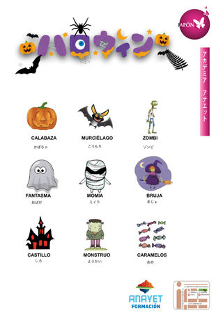 Halloween en japonés. Vocabulario