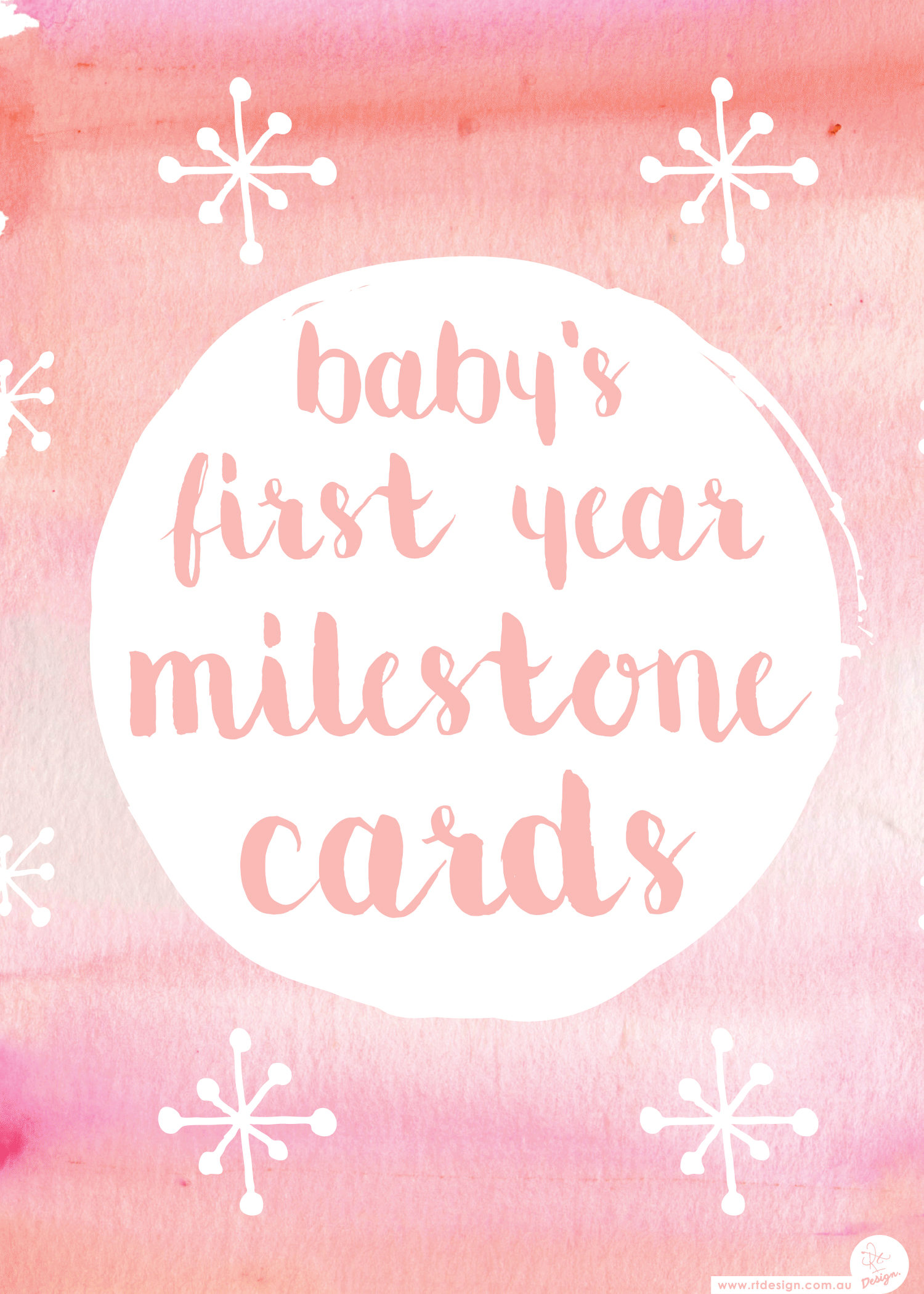 PINK MILESTONE CARDS SET