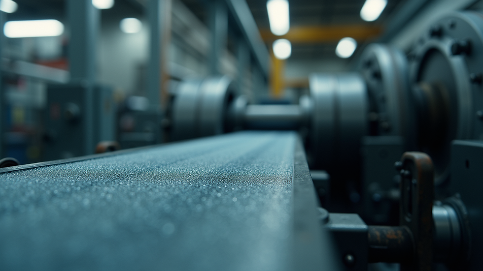 Close-up view of industrial machinery with advanced coating layers
