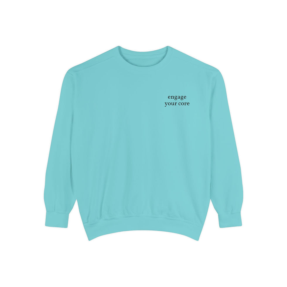 Thumbnail: Minimal 'engage your core' pilates Sweatshirt – White Garment-Dyed Crewneck