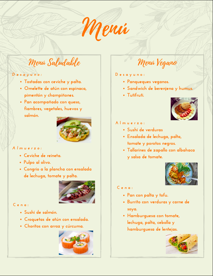 Menú Saludable