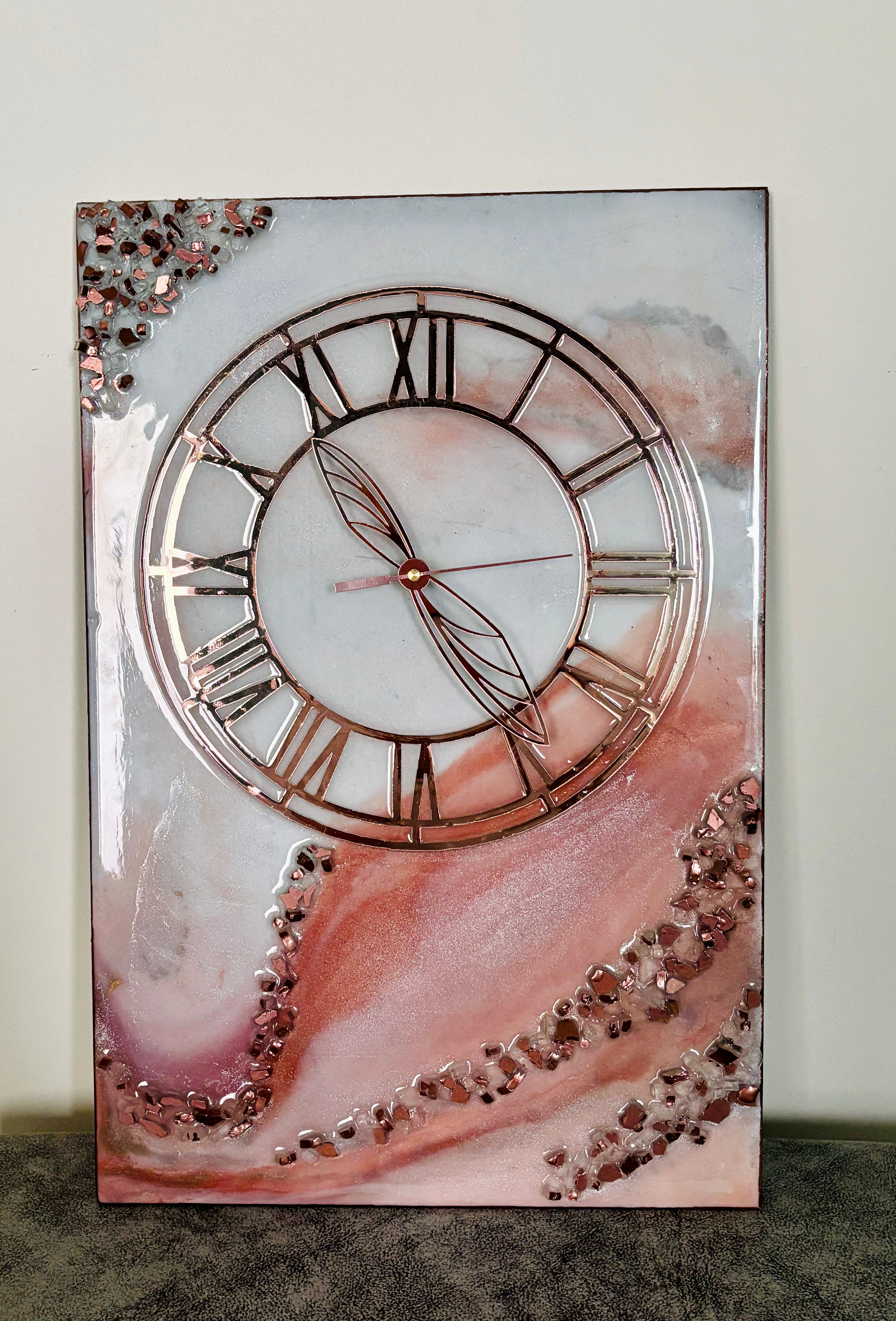Blush Quartz Dream Geode Wall Clock